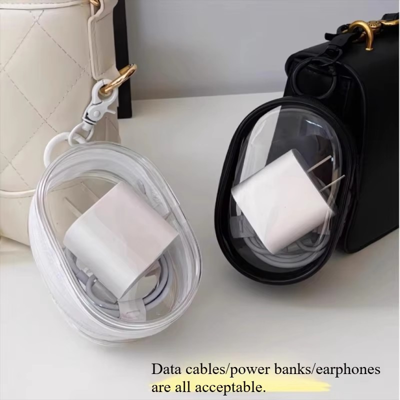 Cable Winder Keychain - Sac de rangement portable mini transparent