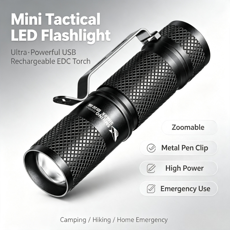 Edc Day Carry - SMILING SHARK Mini lampe torche tactique