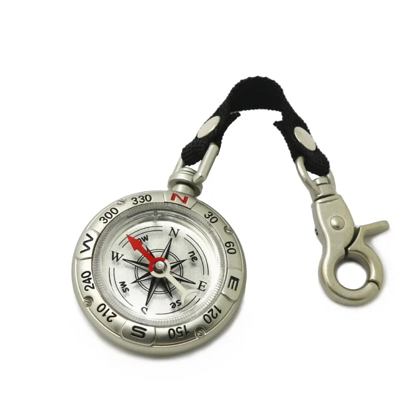 Compass Keychain Mini - GEFENSI Mini boussole avec porte-clés lanière,