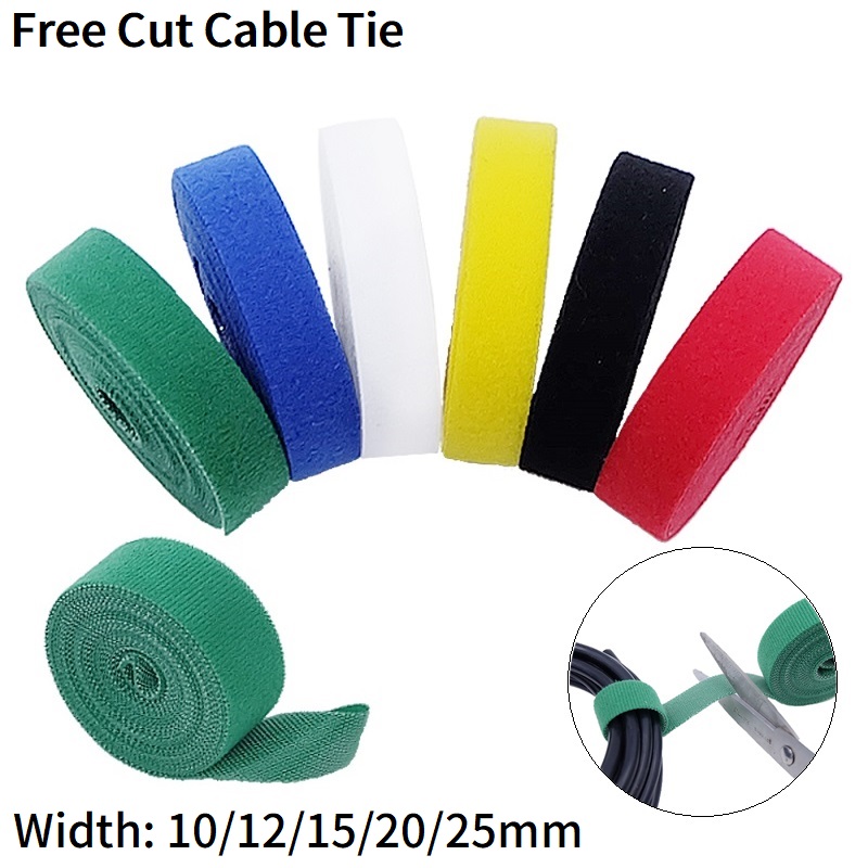 Gear Tie Reusable - Attache auto-adhésive de 5M, 10/12/15/20/25mm, organisateur