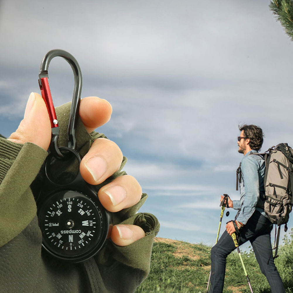 Compass Keychain Mini - Mini boussole de survie avec mousqueton,