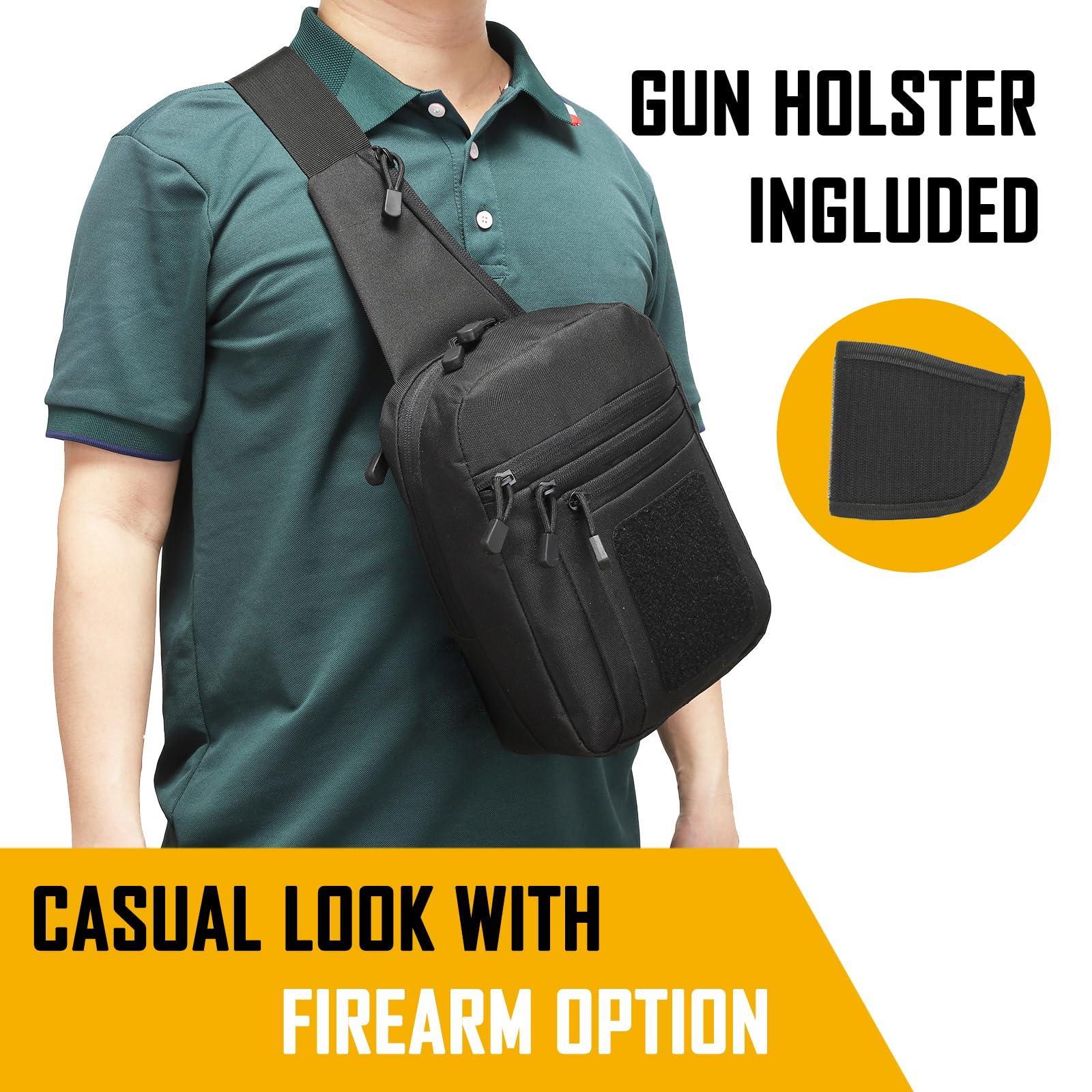 Edc Concealed Carry Sling Bag - Sac à bandoulière de transport dissimulé