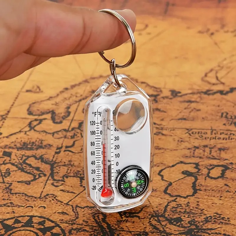 Porte-clés 3 en 1, boussole po - Compass Keychain Mini avis et prix